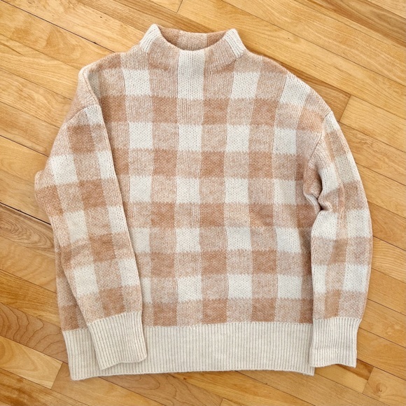 Mango Sweaters - Mango Gingham Sweater - XS